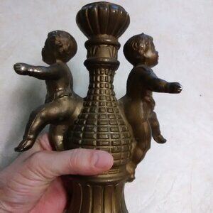 Authentic vintage antique cherub lamp base part 2 lb. weight 1930 s ?